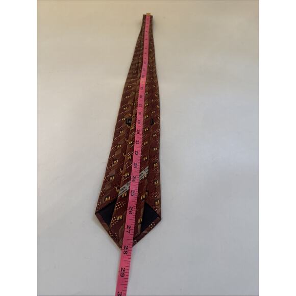 VINTAGE Ermenegildo Zegna Tie 100% Silk ITALY Made Necktie Business GEOMETRIC - Picture 5 of 9